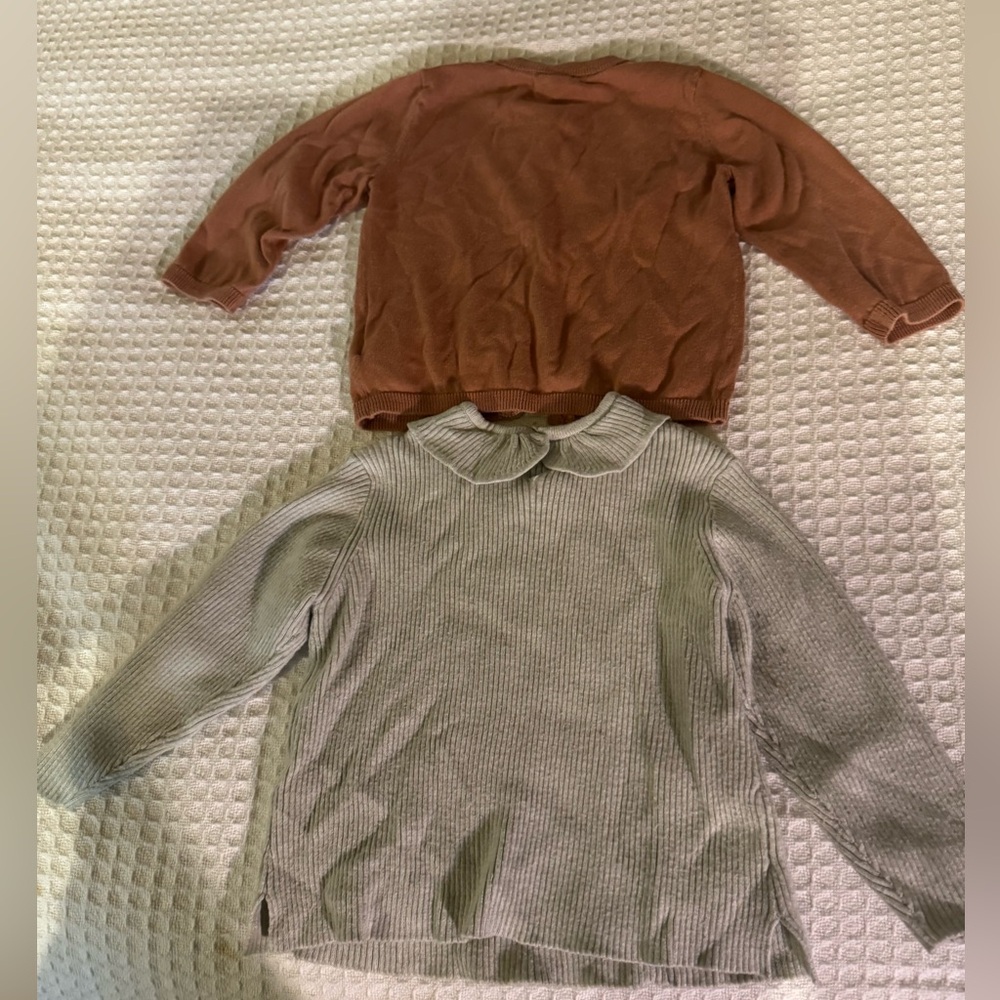 Zara Kids Rust and Gray Sweater Set